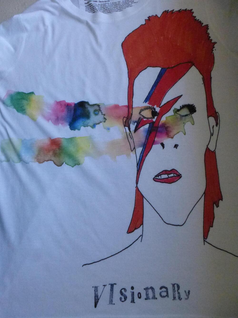David Bowie Visionary T Shirt Small Daniel Davidson We Admire Graphic Tee Art